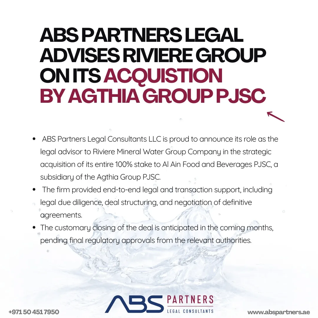 ABS Partners Advises Riviere Group on Strategic Acquisition by Agthia Group PJSC