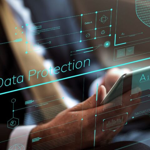 UAE PDPL digital data protection interface with cybersecurity and privacy dashboard.