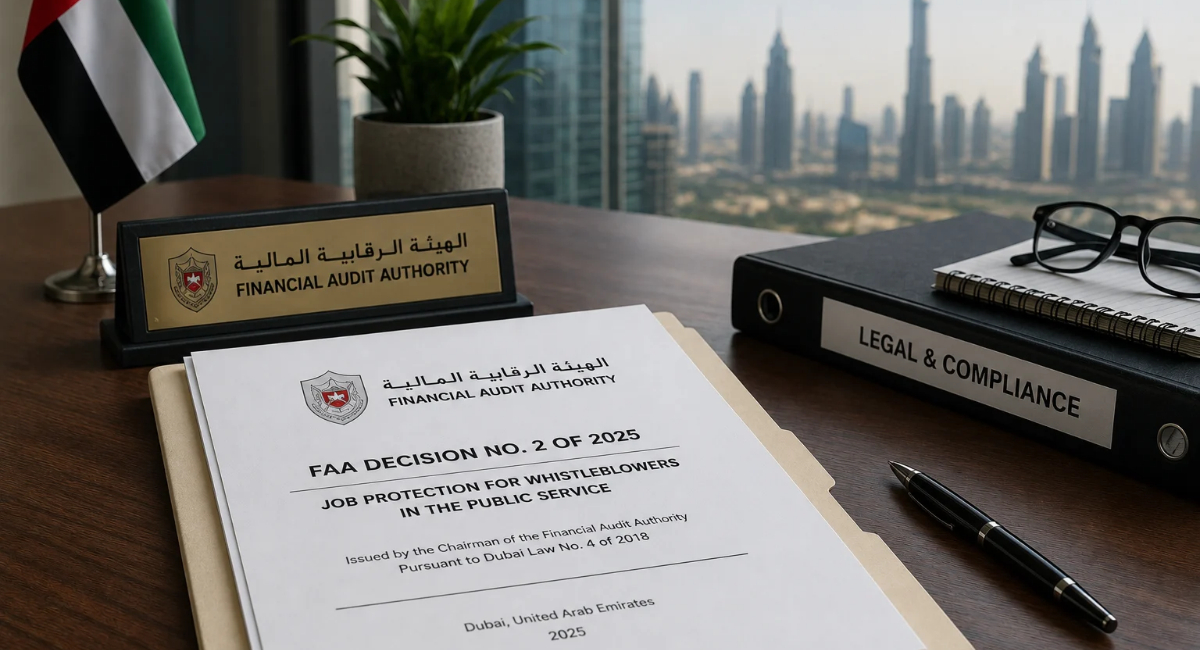 Dubai whistleblower protection under FAA Decision No. 2 of 2025