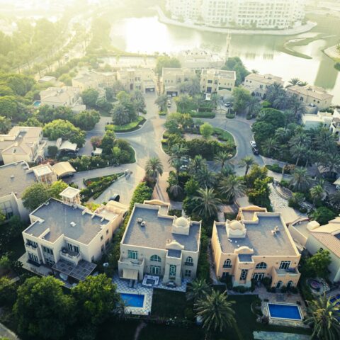 a bird's - eye view of a residential neighborhood
