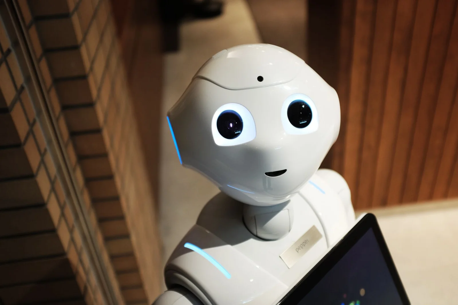 UAE Launches ‘Artificial Intelligence and Data - A futuristic humanoid robot in an indoor Tokyo setting, showcasing modern te